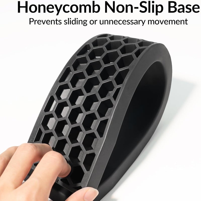 Keychron Black Silicone Wrist & Palm Rest, 14.96" for 75% Alice Layout Mechanical Keyboards (Q10 / Q10 Pro / Q10 Max / V10 / V10 Max) – Full Honeycomb Anti-Slip Base, Smooth and Soft Typing Support - Image 4